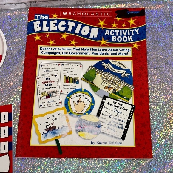 ELECTION Resources Lot of 2 Activity Books and Patriotic Bunting Accents - Picture 4 of 16